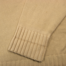 Polo Ralph Lauren Beige Cotton Ribbed Knit Thick Piped Crew Neck Sweater 3XL