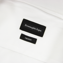 Zegna White Trofeo Cotton MOP Buttons Spread Collar Dress Shirt 44EU/17.5US