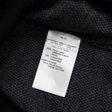 Zegna Black Grey Wool Cashmere Leather Trim Piped Half Zip Knit Sweater 52EU/L