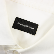 CURRENT Zegna White Cotton MOP Spread Collar Dress Shirt 39EU/15.5US