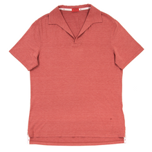 Isaia Napoli Strawberry 60% Silk Cotton Short Sleeve Lupo Polo Shirt Small