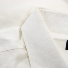 Zegna Su Misura Chiffon White Linen Slubby MOP Button Down Dress Shirt 18US