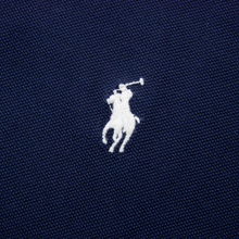 Polo Ralph Lauren Blue Pima Stretch Cotton Half Button Short Sleeve Polo Shirt M