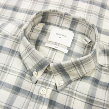 Billy Reid White Grey Cotton Wool Plaid Flannel Thick Slim Btn Down Shirt M