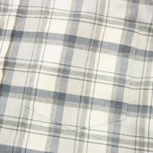Billy Reid White Grey Cotton Wool Plaid Flannel Thick Slim Btn Down Shirt M
