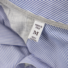 Brunello Cucinelli Blue White Cotton Striped Button Down Dress Shirt M