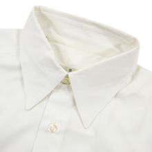 Zegna Pearl White Cotton Twill MOP Buttons Straight Collar Dress Shirt 38EU/15US