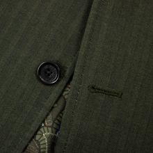 LNWOT Etro Milano Pine Green Linen Cotton Herringbone Iridescent 3Btn Jacket 40L