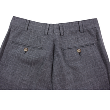 Suitsupply Grey Wool Silk Linen Woven Static Flat Front Dress Pants 46EU/30W