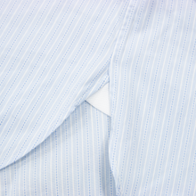 Zegna Couture Sky Blue Cotton Multi Stripe MOP Spread Dress Shirt 40EU/15.75US
