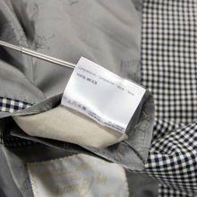 NWOT Brioni Nomentano Blue White Wool Checked Top Stitch Vented 3Btn Jacket 42R