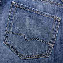 Hugo Boss Blue Denim Washed Leather Jacron 5-Pkt Button Fly Jeans 36W