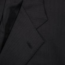 Kiton Napoli Black Wool Mute Striped Surgeon Cuffs Hand  Pleated 3Btn Suit 44L