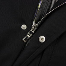 Zegna Black Wool Leather Trim Remov. Hooded Elements Coat 56EU/46US