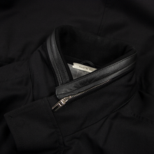 Zegna Black Wool Leather Trim Remov. Hooded Elements Coat 56EU/46US