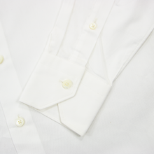 NWOT Zegna White Cotton Pique MOP Slim Fit Semi-Spread Dress Shirt 38EU/15US