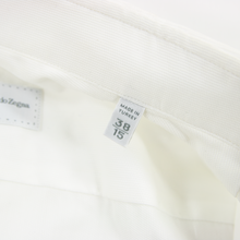 NWOT Zegna White Cotton Pique MOP Slim Fit Semi-Spread Dress Shirt 38EU/15US