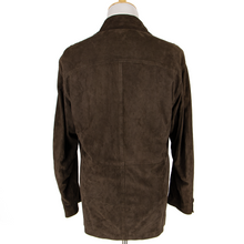 Zegna Mocha Brown Suede Leather Top Stitch Triple Patch Unstructured Jacket 44US