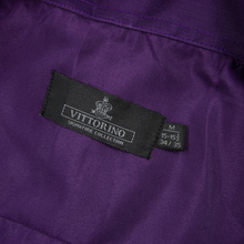 Vittorino Amethyst Purple Microfiber Glossy Straight Collar Dress Shirt Medium