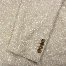 NWOT Battaglia Brown White Wool Silk Woven Flecked Hand Tailored Jacket 44R