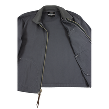 LNWOT Nigel Cabourn Slate Blue Cotton Pique Leather Trim Blouson Jacket 42US