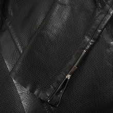 NWOT Emporio Armani Black Perforated Leather Asymmetrical Italy Moto Jacket 40US