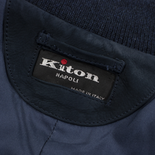 LNWOT Kiton Napoli Blue Cashmere Silk Flannel Suede Details Elbows Jacket 46US