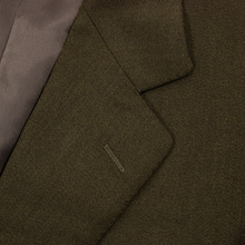 NWOT Sartoria Castangia Olive Brown Wool Cavalry Twill Vented Flat F. Suit 40R