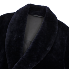 Emporio Armani Blue 100% Mutton Leather Fur Double Breasted Coat 38US