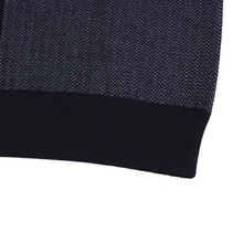 LNWOT Brioni Blue Wool Silk H-Bone Knit Thick Piped Sweater Jacket 52EU/Large