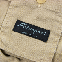 NWT Rota Rotasport Beige Cotton Twill Unlined Handmade Flat F. Pants 39W/58EU