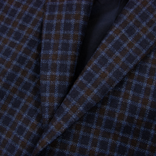 LNWOT Brioni Blue Brown Cashmere Silk Flannel Checked Vented 2Btn Jacket 44R