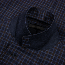 LNWOT Brioni Blue Brown Cashmere Silk Flannel Checked Vented 2Btn Jacket 44R