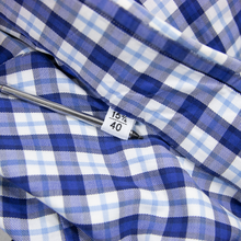 Kiton Blue White Cotton Check Plaid Spread Collar Dress Shirt 40EU/15.75US