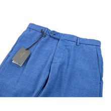 NWT Boglioli Milano Sky Blue Cotton Blend Tweed Unlined Flat Front Pants 30W