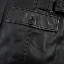 NWT Schiatti & Co. Black Leather Multi Pocket Side Tabs Field Jacket