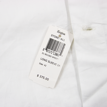 NWT $375 Zegna White Cotton MOP Spread Collar Dress Shirt 42EU/16.5US