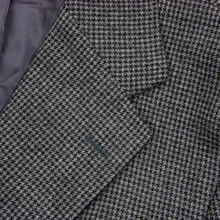LNWOT Ring Jacket Black Grey Wool Houndstooth Patch Pkts 3/2 Roll Jacket 42R