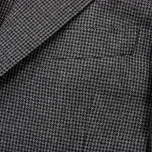 LNWOT Ring Jacket Black Grey Wool Houndstooth Patch Pkts 3/2 Roll Jacket 42R