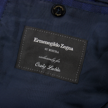 CURRENT Zegna Mila Blue Trofeo 600 Wool Silk Hopsack Checked 2Btn Jacket 42R