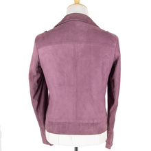 NWD Schiatti Purple Suede Leather Unstructured Top Stitch Blouson Jacket 40US