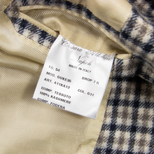 NWOT Cesare Attolini Taupe Blue Cashmere Flannel Checked Patch Pkt Jacket 44R
