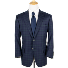 CURRENT Isaia Blue Green S140's Wool Plaid Woven Dual Vents 2Btn Jacket 46S