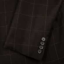 Polo Ralph Lauren Pecan Brown Wool Windowpane Bespoke Suit Pleated 3/2 Suit 42S