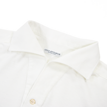 Luca Avitable Pearl White Cotton Pique MOP Half Button Long Sleeve Polo Shirt XL