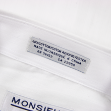 Monsieur by Givenchy White Cotton Twill Striped Short Sleeve Dress Shirt 15.5US