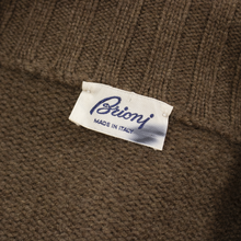 Brioni Brown 100% Cashmere Ribbed Knit Chunky Piped Sweater Jacket XL
