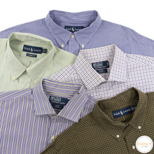 LOT of 5 Ralph Lauren Multi Color Cotton Plaid Striped Checked Dress Shirts 16.5