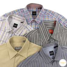 LOT of 5 Hugo Boss Multi Color Cotton Plaid Striped Dress Shirts S