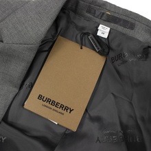 NWT CURRENT $1990 Burberry Grey Wool Woven Italy Gold Snap Btns Suit 38R